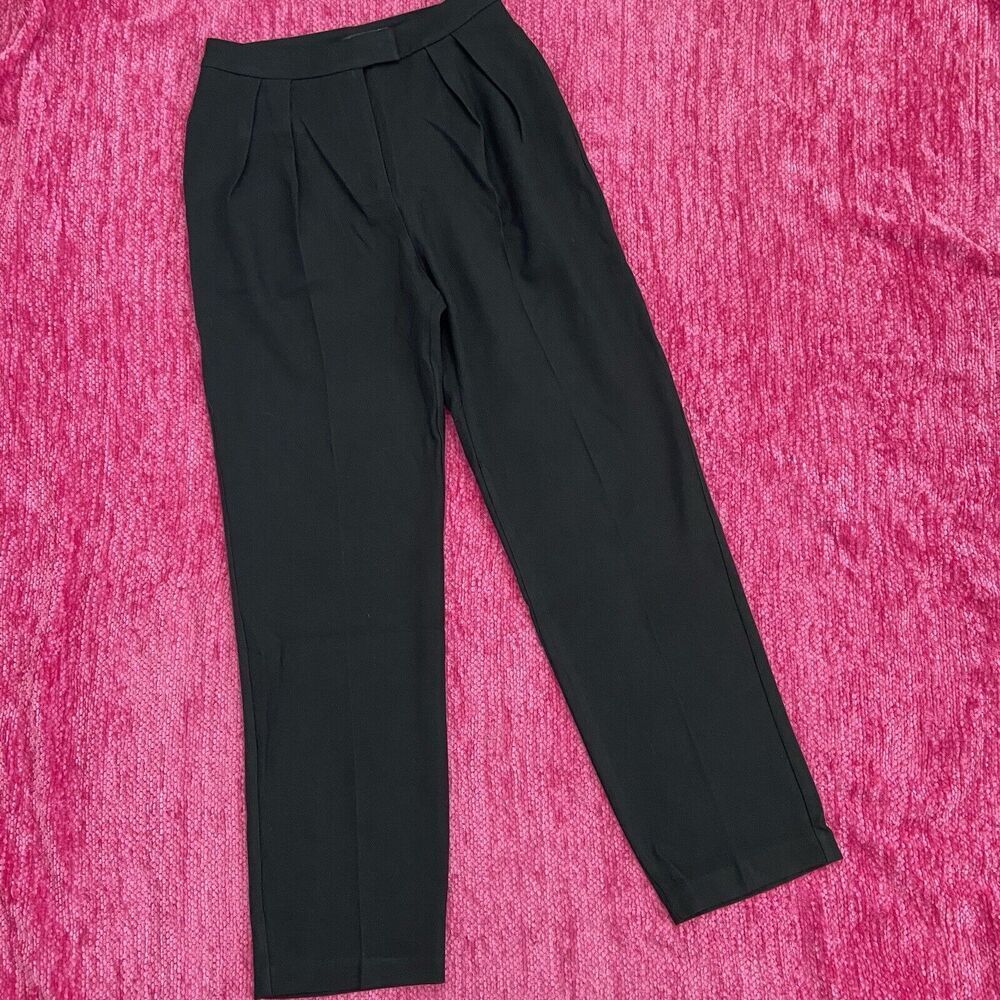 Nasty Gal Tapered Pleated High Waisted Smart Pants Black Size US 6